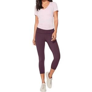 LULULEMON ATHLETICA Wunder Under Crop In Black Cherry Size 4